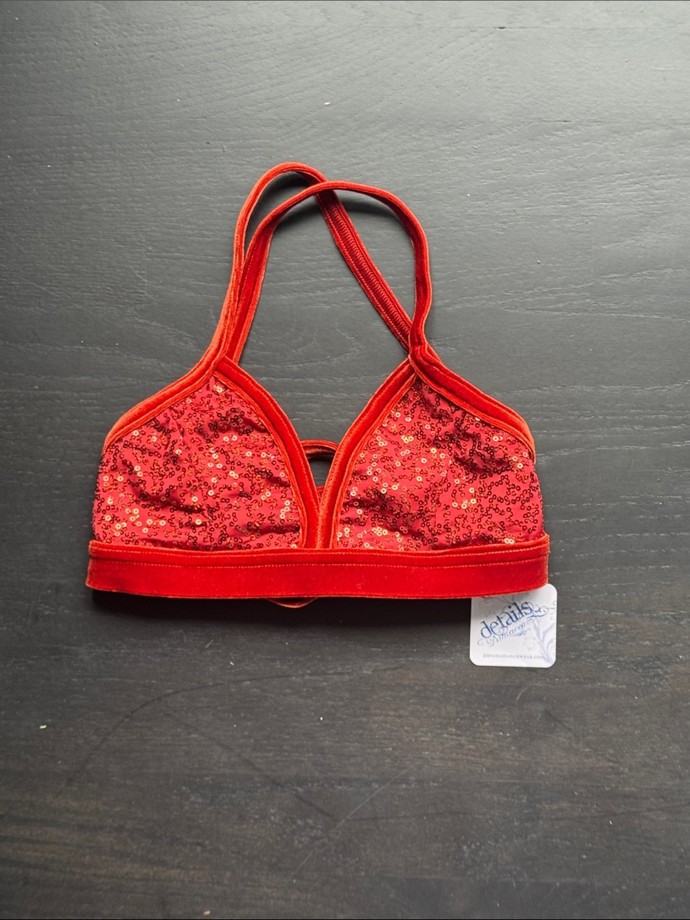 Details Rust Sequin Dance Bra Top - Kids Costume
